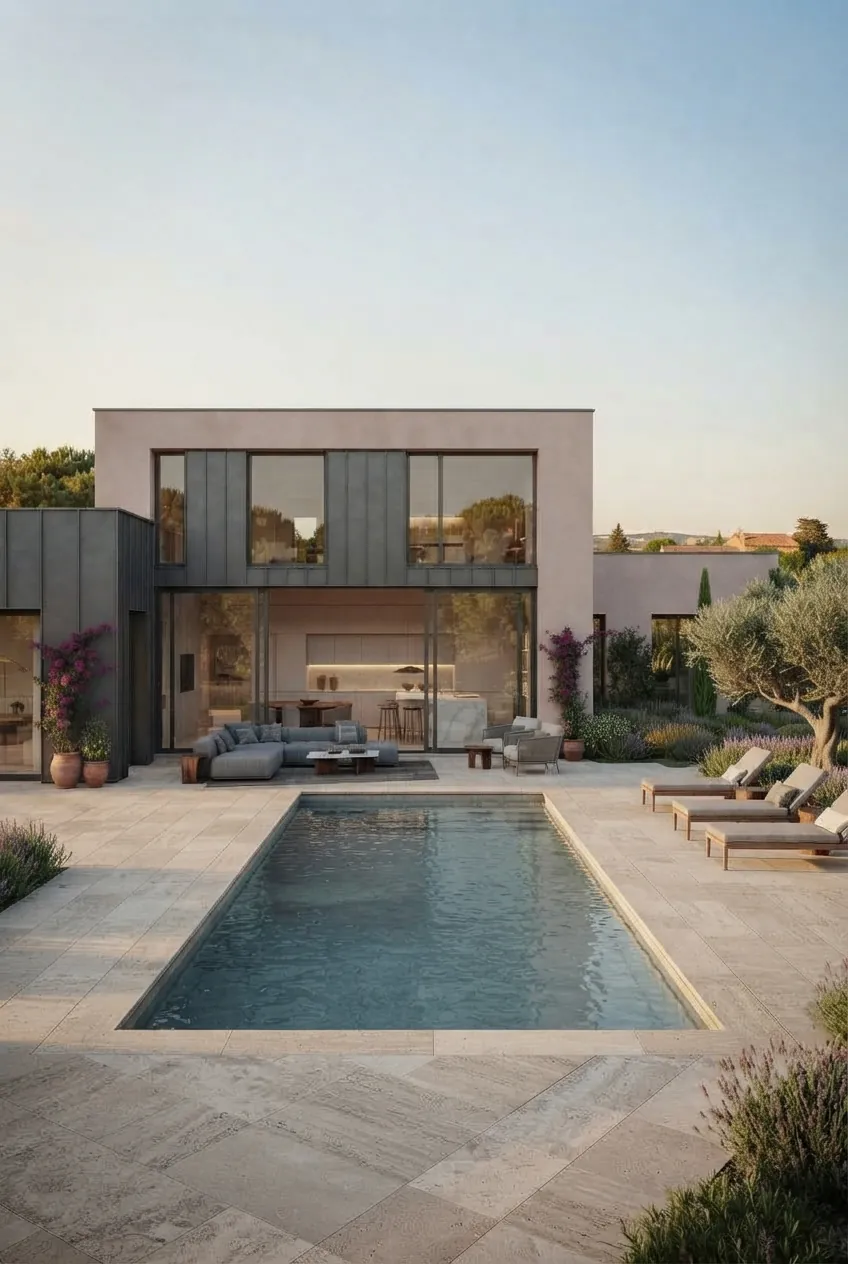Piscine d'un projet de maison à étage de 95 m² sur un terrain d'environ 610 m² à Auzeville-Tolosane