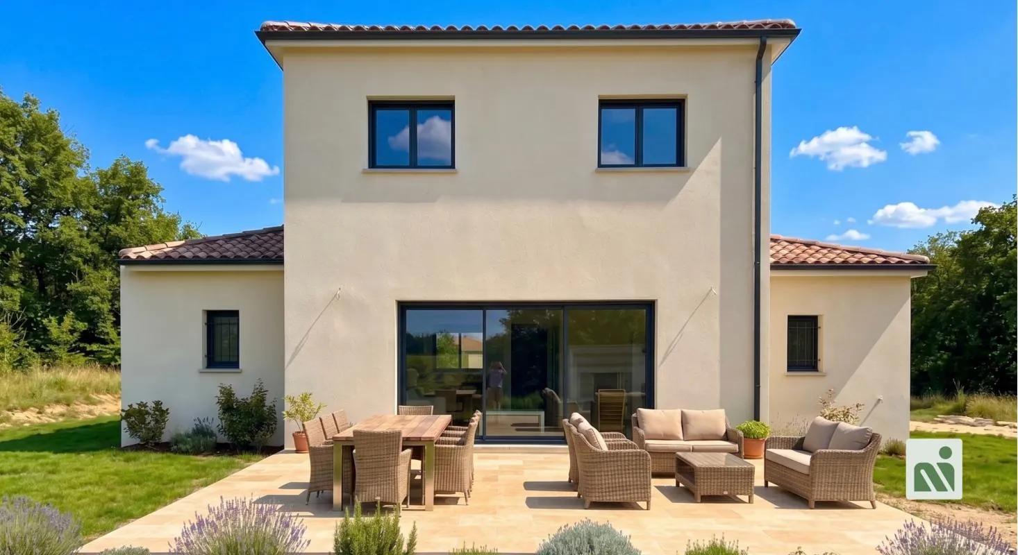 Terrasse d'un projet de maison à étage de 130 m² à Balma (31130)