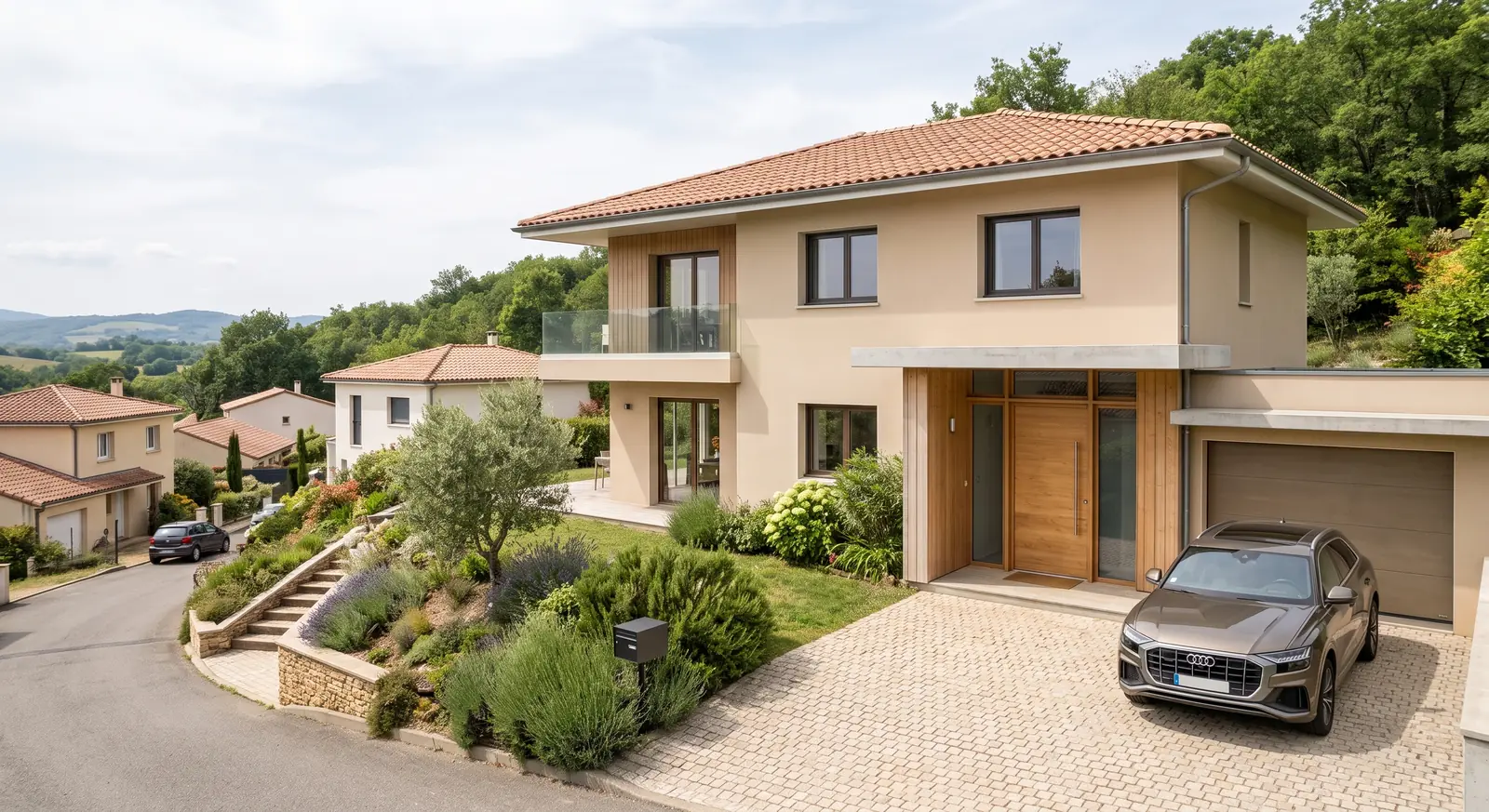 Façade : projet de Bouloc (31620), maison à étage de 95 m²
