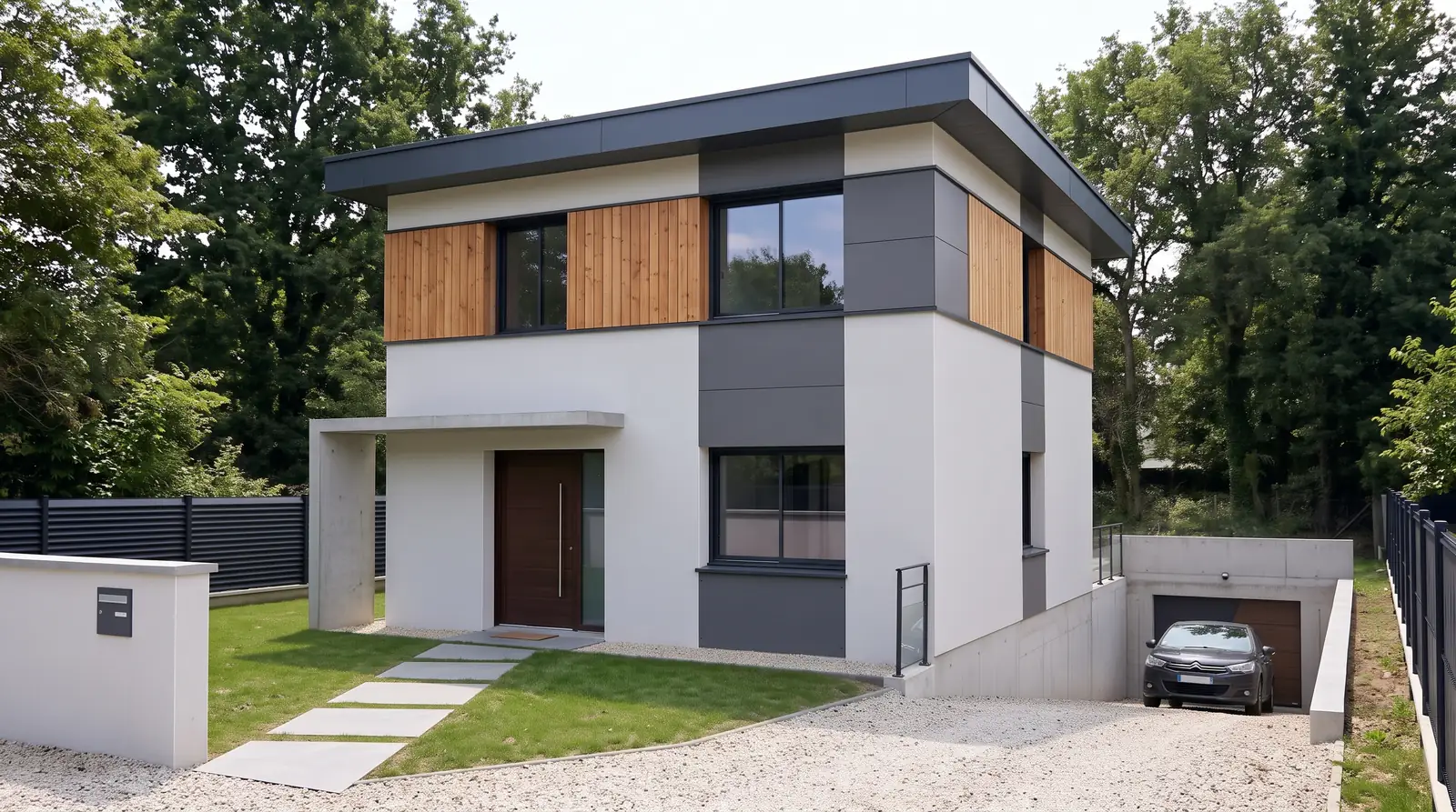 Façade et garage d'une maison à étage de 85 m² à Bressols (82710), projet terrain + maison