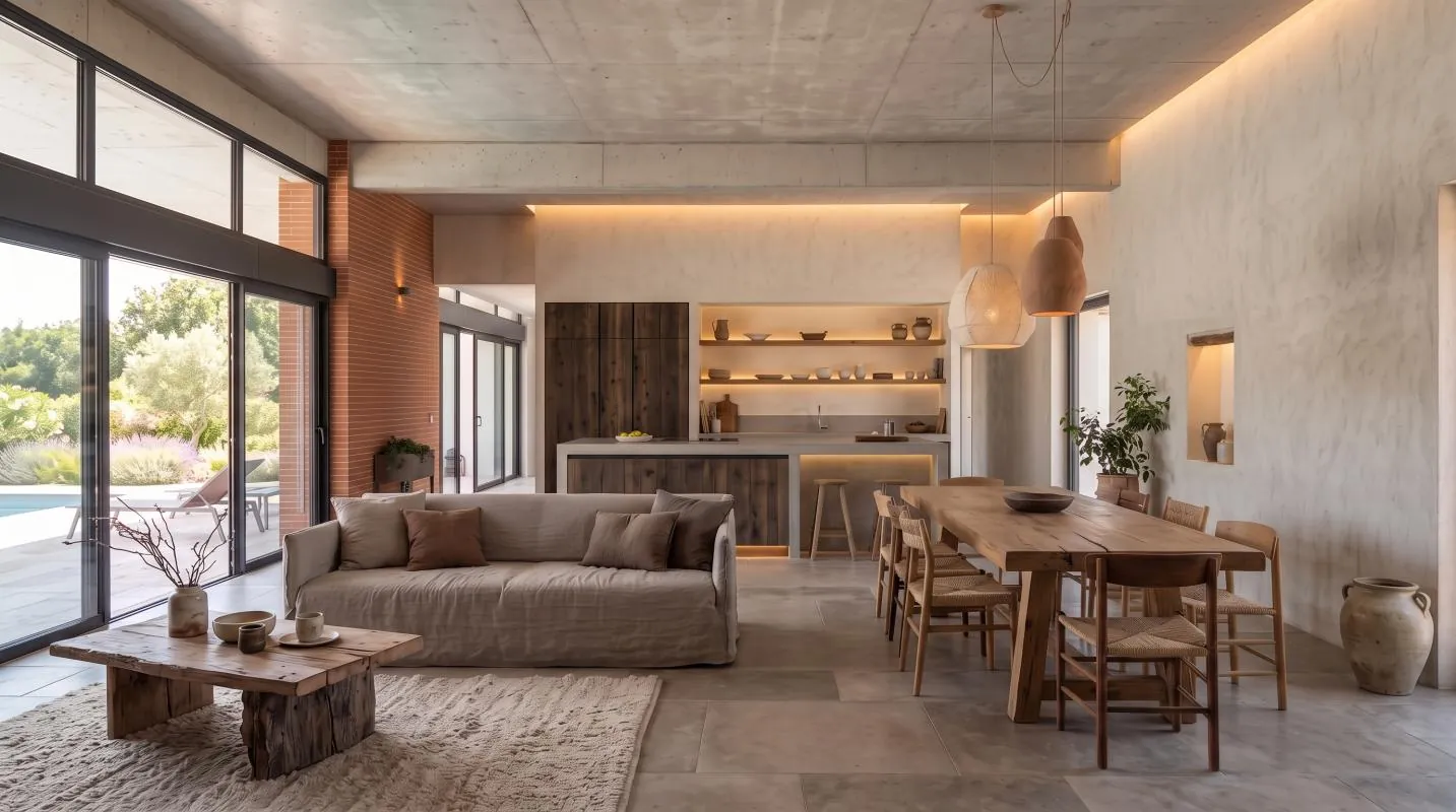 Séjour d'une maison de plain-pied de 110 m² à Bretx (31530), projet terrain + maison