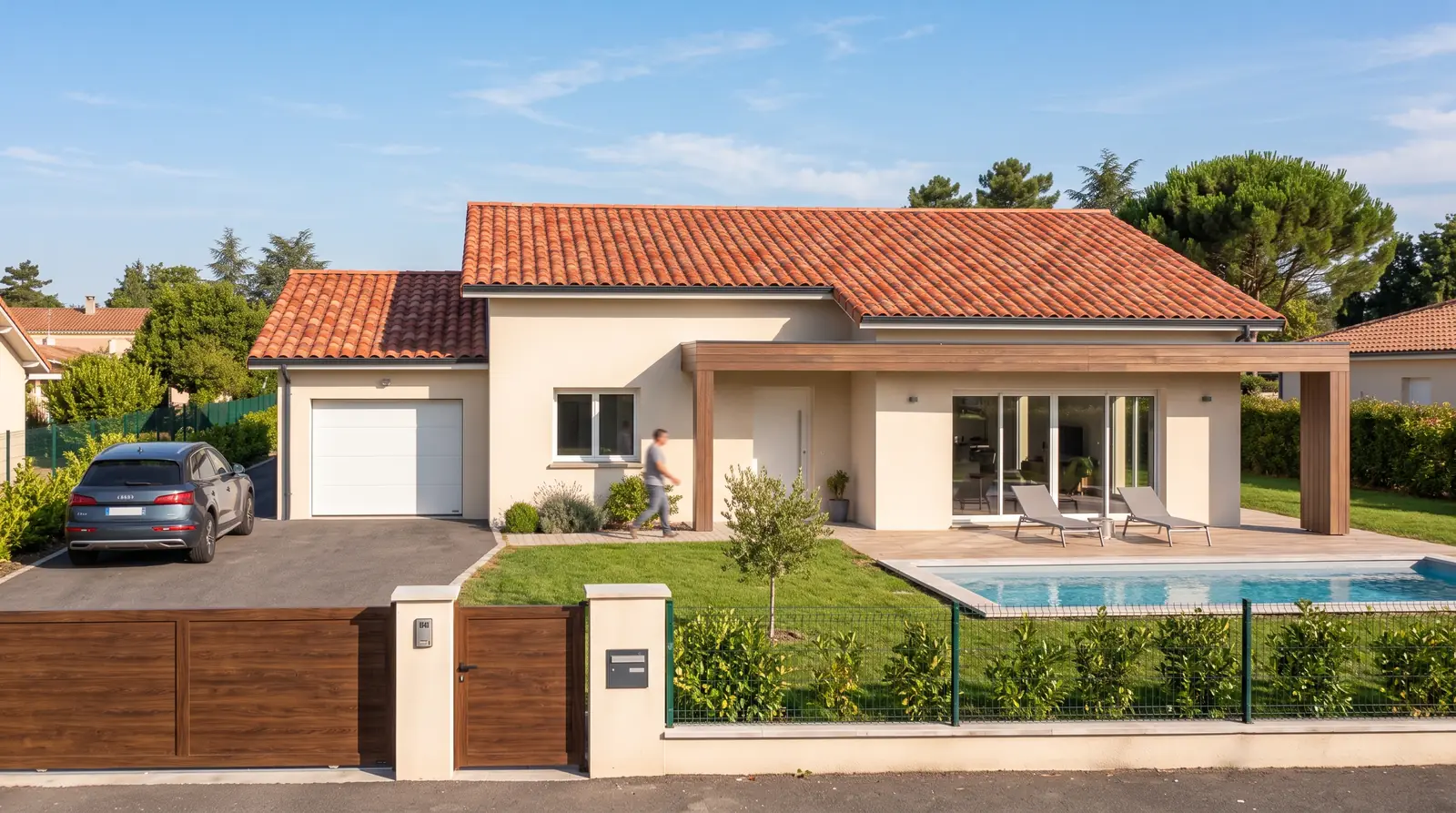 Piscine d'une maison de plain-pied de 85 m² à Cugnaux (31270), projet terrain + maison