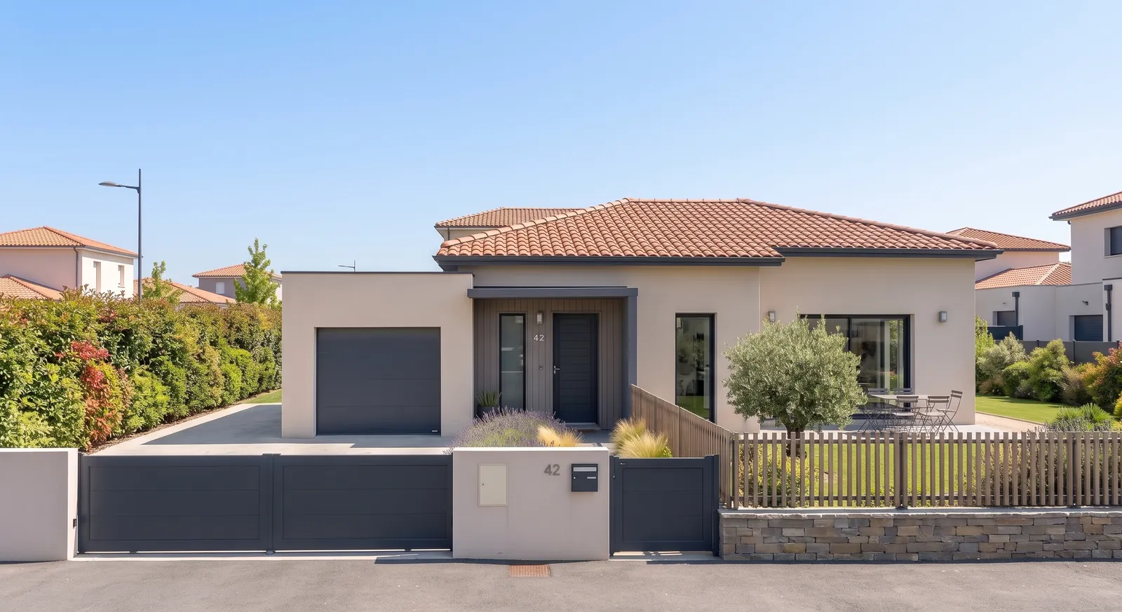 Maison neuve à Garidech : façade, 85 m² habitables conçus sur-mesure