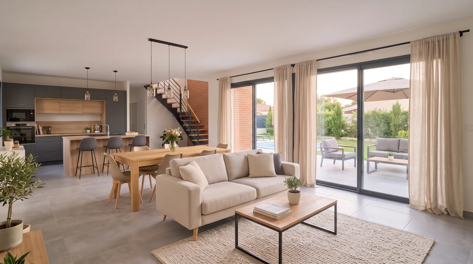 Maison neuve à Gratentour : séjour, 85 m² habitables conçus sur-mesure