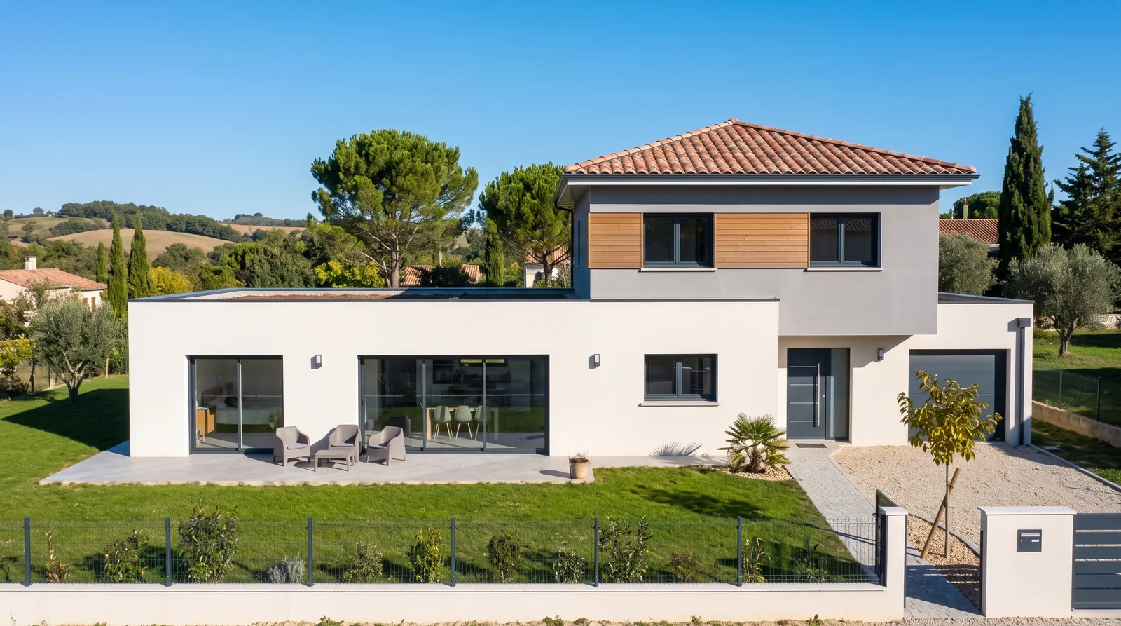Jardin d'un projet de maison à étage de 85 m² sur un terrain d'environ 460 m² à L'Union