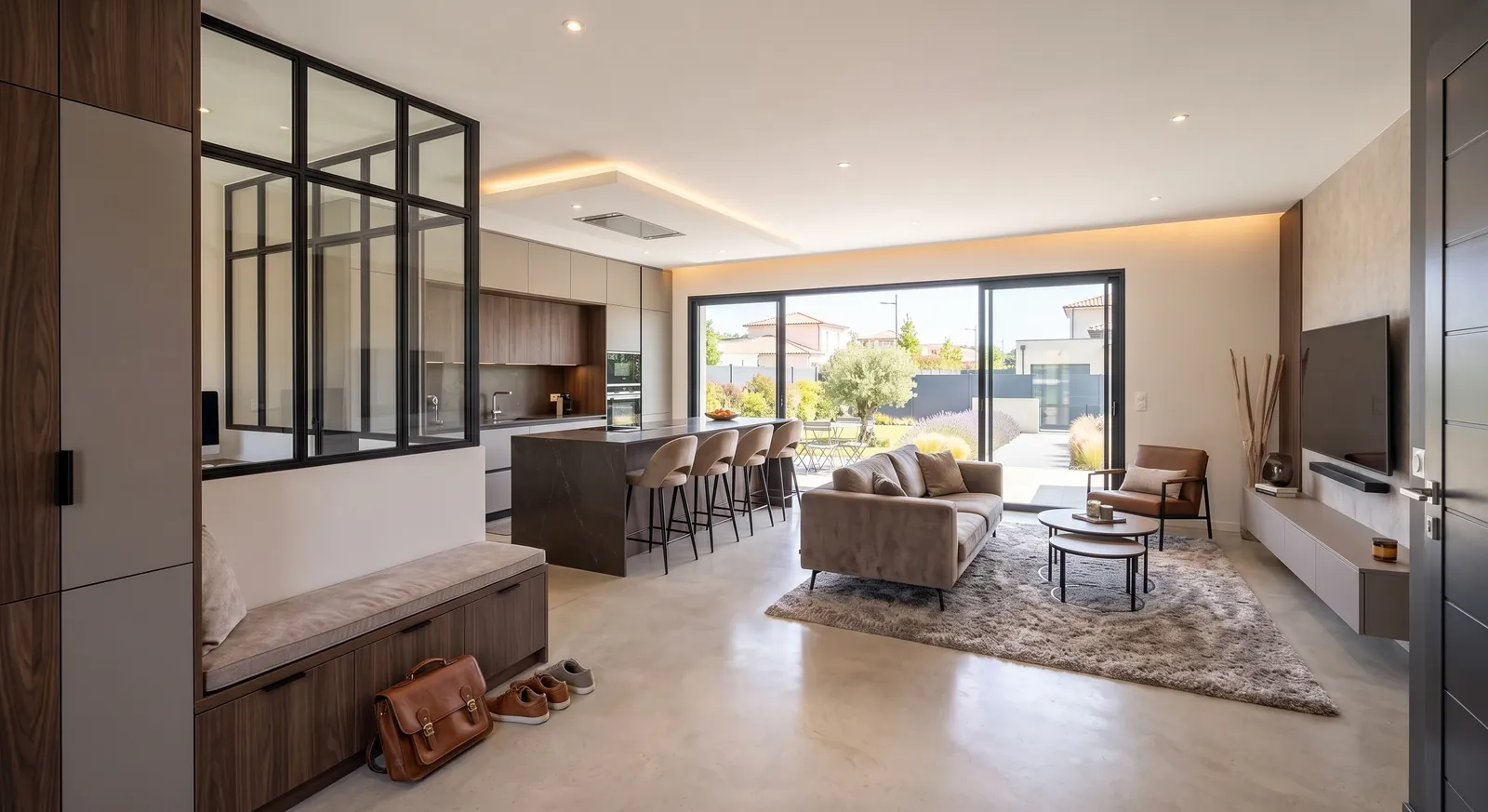 Maison neuve au Fauga : séjour, 85 m² habitables conçus sur-mesure