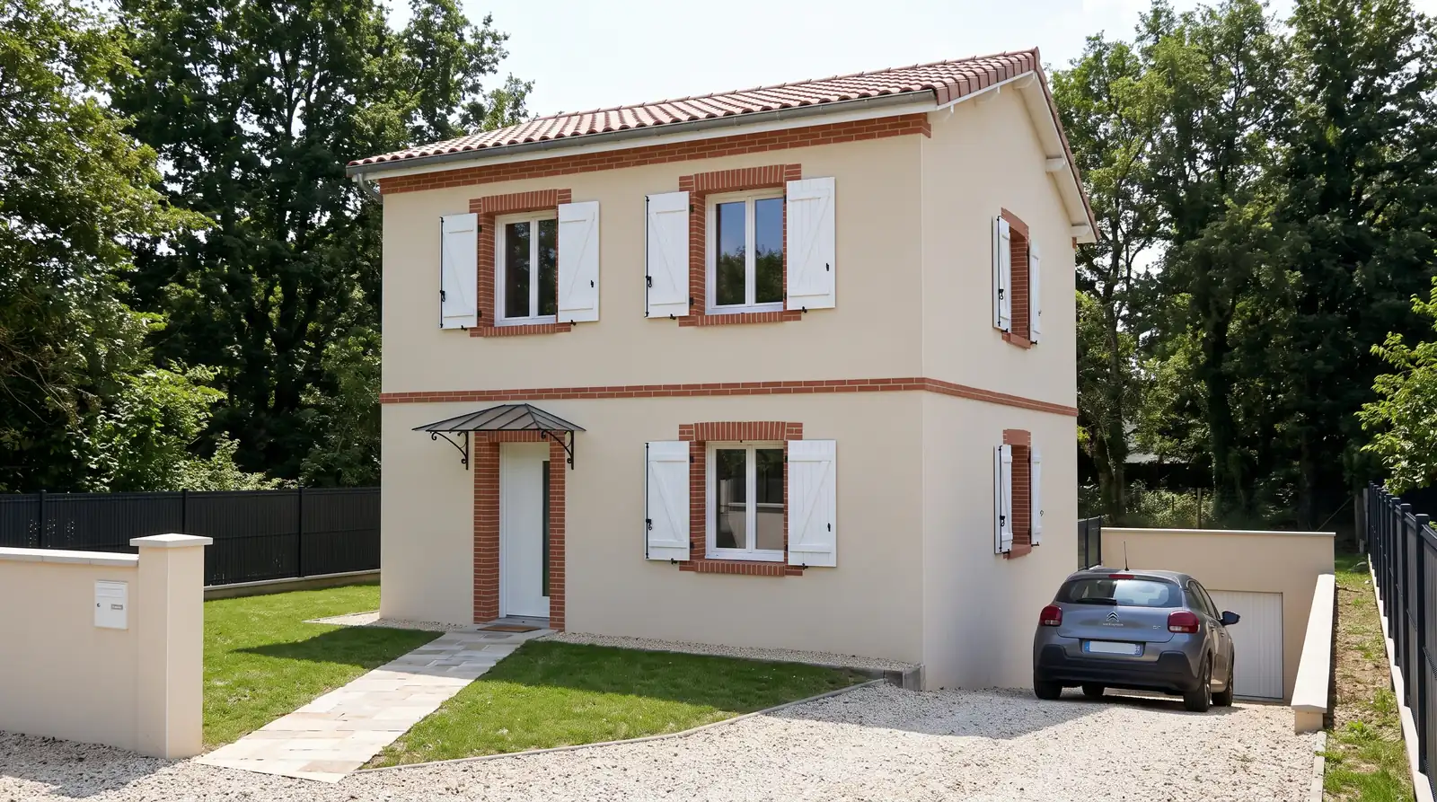 Façade : maison à étage de 85 m² à construire à Monclar-de-Quercy (Tarn-et-Garonne)