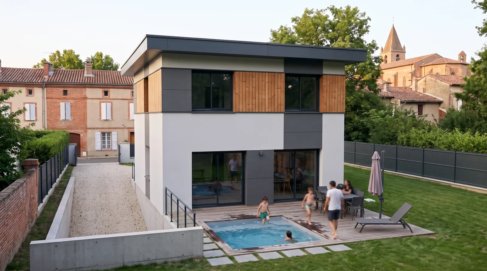 Piscine d'une maison à étage de 85 m² à Mondonville (31700), projet terrain + maison
