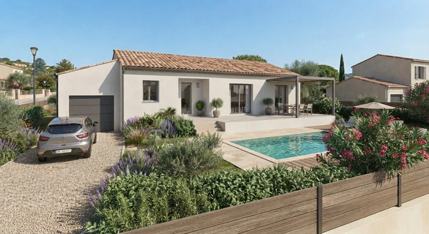 Piscine : maison de plain-pied de 90 m² à construire à Pibrac (Haute-Garonne)