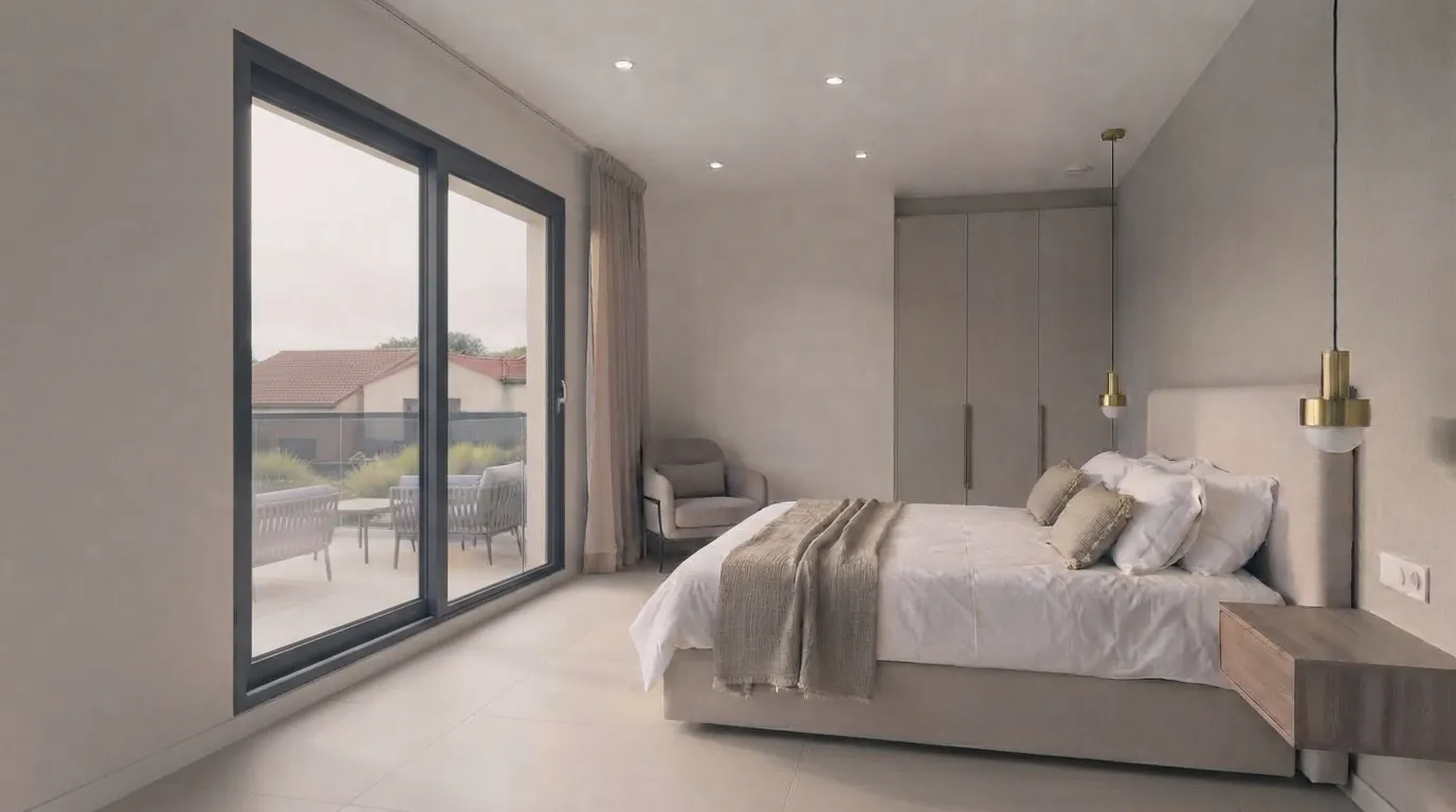Maison neuve à Saint-Jory : chambre, 95 m² habitables conçus sur-mesure