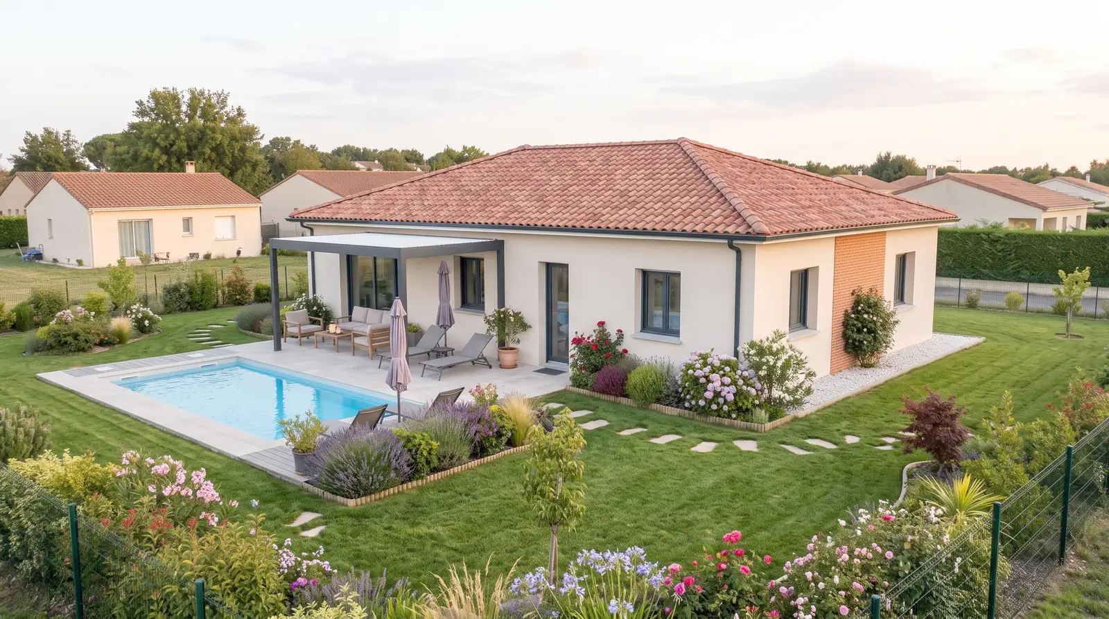 Piscine : projet de Saint-Orens-de-Gameville (31650), maison de plain-pied de 85 m²