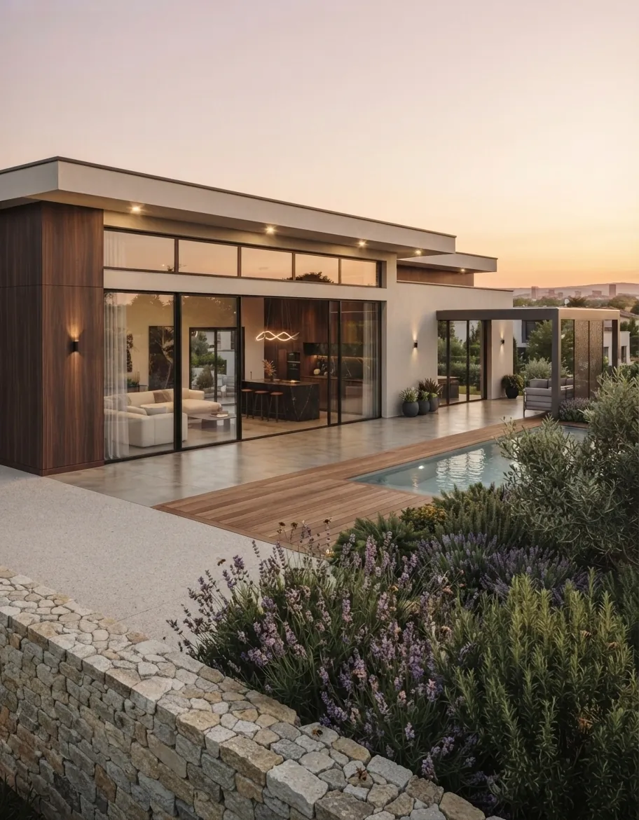 Piscine d'un projet de maison à étage de 95 m² sur un terrain d'environ 590 m² à Villemur-sur-Tarn